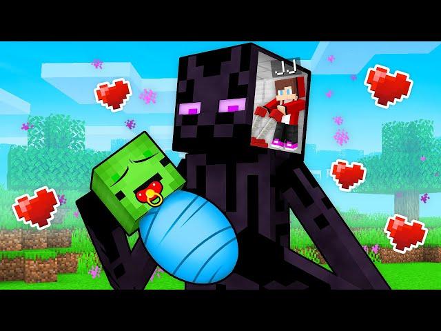 JJ Control Enderman MIND to ADOPT Mikey in Minecraft (Maizen)