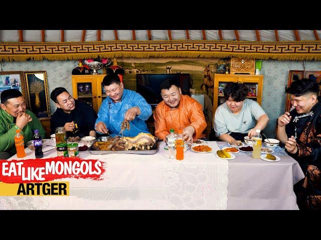 Giant Beef Brisket for Mighty Mongolian Wrestlers & MongolZ Team! Mukbang Nomads | Eat Like Mongols