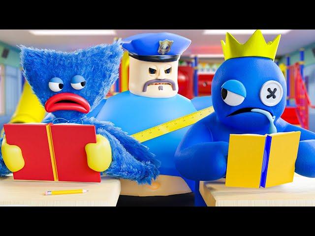 BLUE Vs HUGGY WUGGY at SCHOOL!? Rainbow Friends Animation