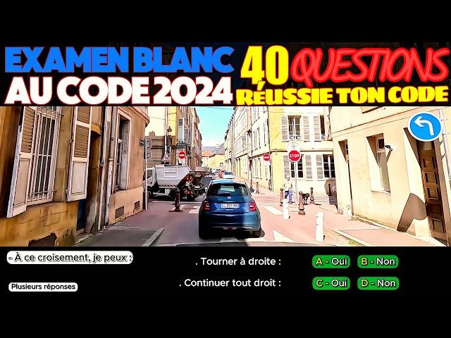 Test au code de la route 2024 - 40 Questions à l'Examen blanc du permis de conduire + Réponses