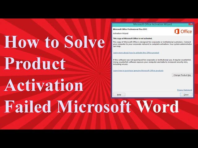 How to Solve Product Activation Fail Microsoft Word I 100% Solution