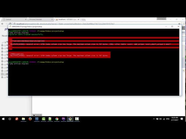 Laravel 5.4 migrate error: How to fix specified key was too long error