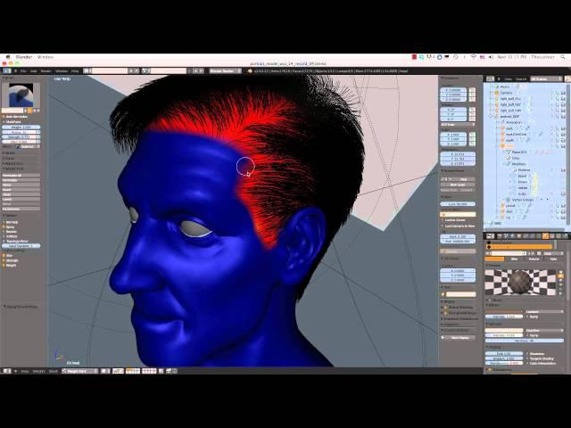 Creating a Realistic Head in Blender -- part 09b -- Creating Hair