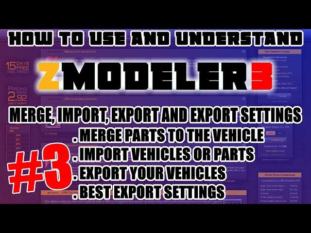 MERGE, IMPORT, EXPORT - How To Use ZMODELER 3 For Beginners - ZMODELER 3 Tutorial - Episode 3!