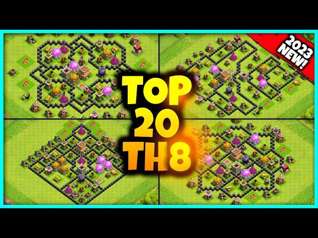 New BEST TH8 BASE WAR/TROPHY Base Link 2023 (Top20) Clash of Clans - Town Hall 8 Farm Base