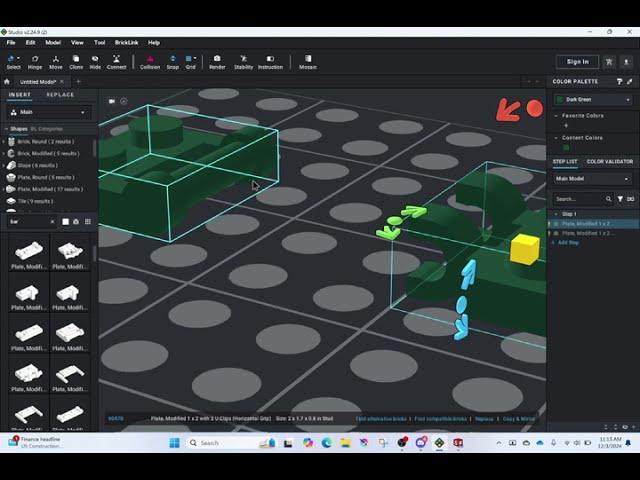 Building a Modified 1 x 2 plate with 2 U Clips Lego in SOLIDWORKS