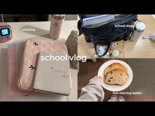 school vlog ·˚ ༘| waking up at 6am, morning routine, school days, study, divoom