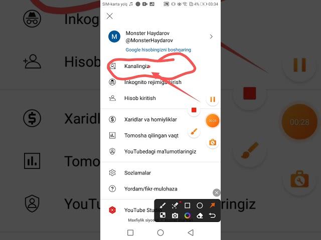 youtube ga kanal ochish
