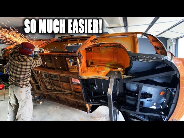 Rust Removal Using The Rotisserie!  | VW Bus Restoration Episode 31