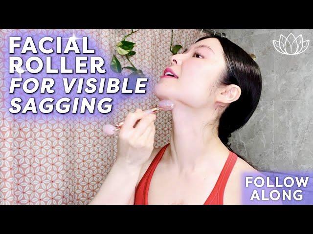 FACIAL ROLLER MASSAGE FOR VISIBLE SAGGING & LOSS OF ELASTICITY | FOLLOW ALONG  Lémore 