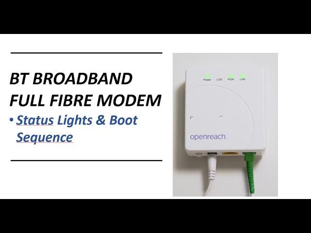 BT Modem Status Lights & Boot Sequence