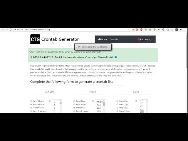 crontab generator