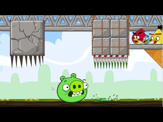 Crush Bad Piggies - ALL PIGGIES GOT TRAPPED BY 3 ANGRY BIRDS!