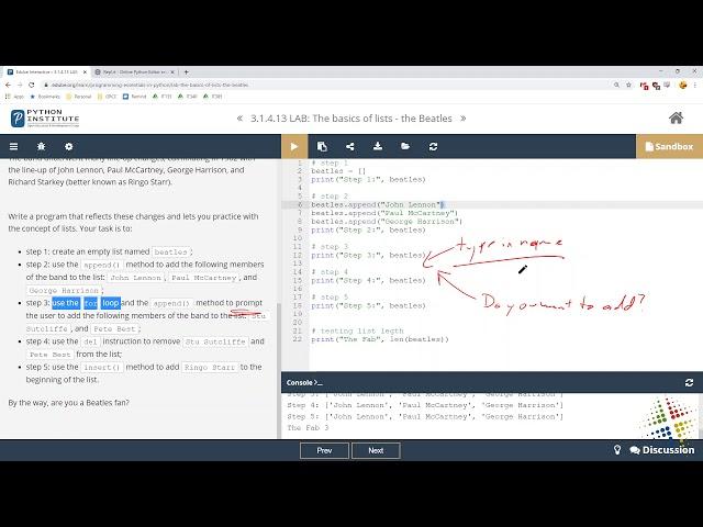 Python Institute lab 3.1.4.13