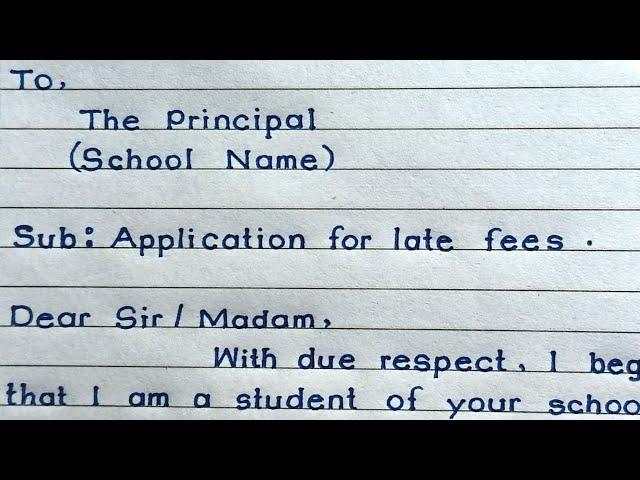 Application For Late Fees In School || Application For Late Fees || MM Handwriting