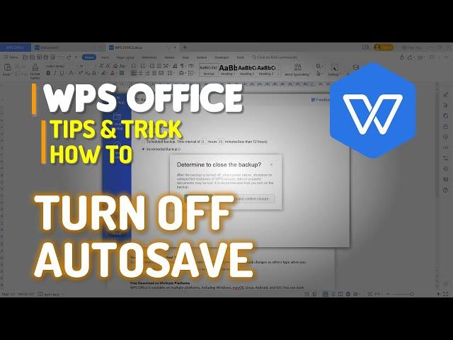 WPS Office Word How To Turn Off Autosave