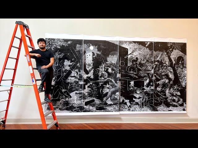 Large-scale Woodblock Prints by Sergio Suárez • Monumental Relief Printmaking