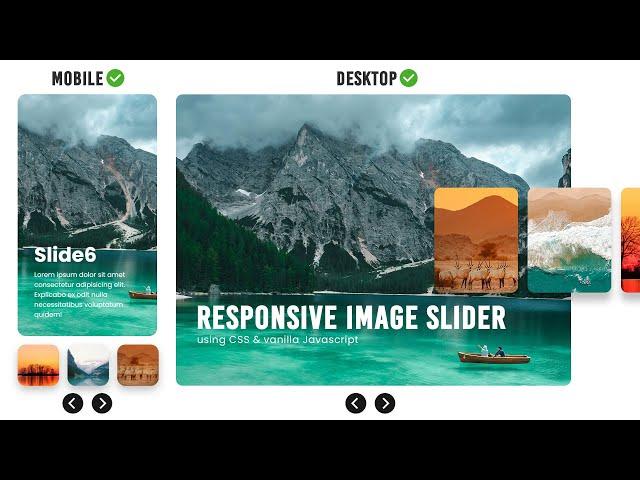 How To Create Responsive Image Slider In HTML CSS & Javascript