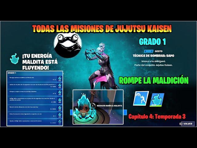 ️FORTNITE - CÓMO COMPLETAR TODAS LAS MISIONES DE JUJUTSU KAISEN GRADO 1 - ROMPE LA MALDICIÓN  🪄