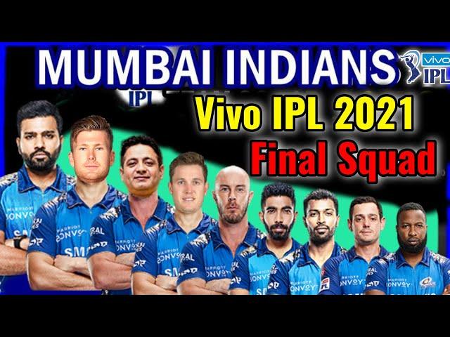 Vivo IPL 2021 Mumbai Indians Final Squad | Mumbai Indians Full Squad | MI Team Players List 2021