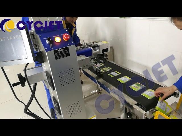 CYCJET Plastic Bag Fly Laser Printing Machine/Inline Laser Coding Machine/Laser Marking Machine