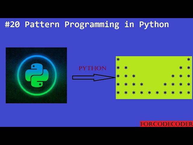 Python Pattern Printing Programs | Pattern Programming With Python #20 | for code coder