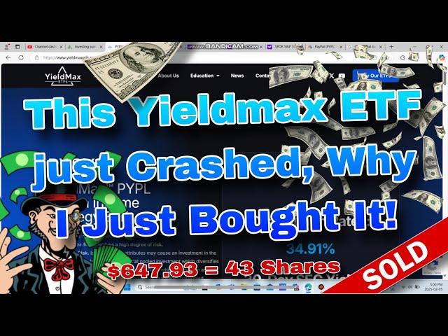 THIS YIELDMAX ETF CRASHED & I BOUGHT MORE (PYPY) 34.95% Monthly Dividend is a BUY NOW