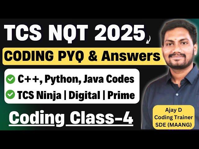 TCS NQT 2025 Coding Questions with Answers | TCS Coding Questions 2025 | Ninja, Digital, Prime Role