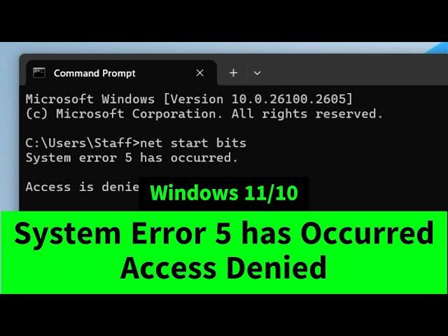 System Error 5 has occurred. Access is Denied | Command Prompt Error |Quick FIX