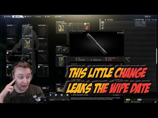 This little change (12/9) Leaks the wipe date - Escape From Tarkov