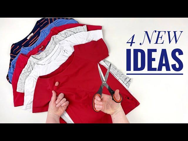 4 NEW IDEAS FROM OLD T-SHIRTS! GREAT WAY TO RECYCLE CLOTHES!
