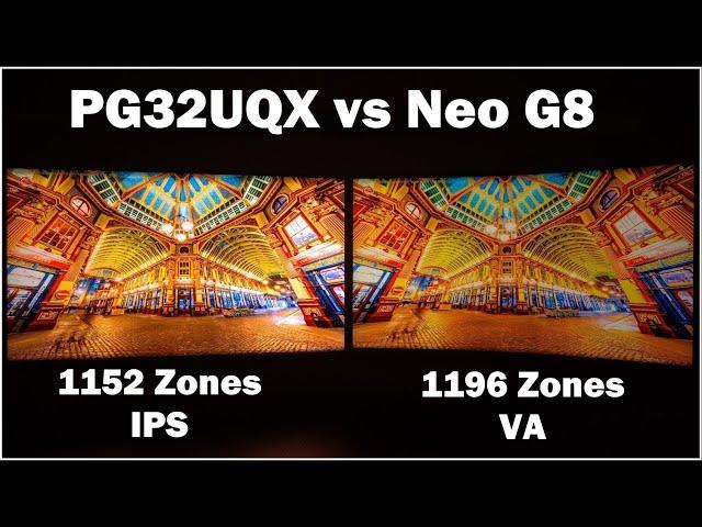 Asus PG32UQX vs Samsung Odyssey Neo G8 - IPS vs VA mini-LED HDR Comparison