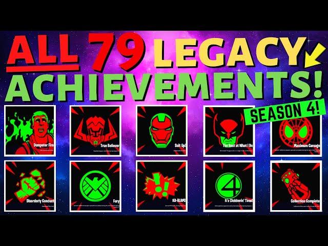 How to Get All *LEGACY* Achievements in Fortnite Season 4!  (All 79 Legacy Achievements!)