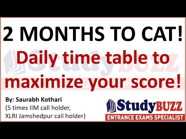 2 months to CAT: Daily time table to maximize your score & crack CAT in 60 days