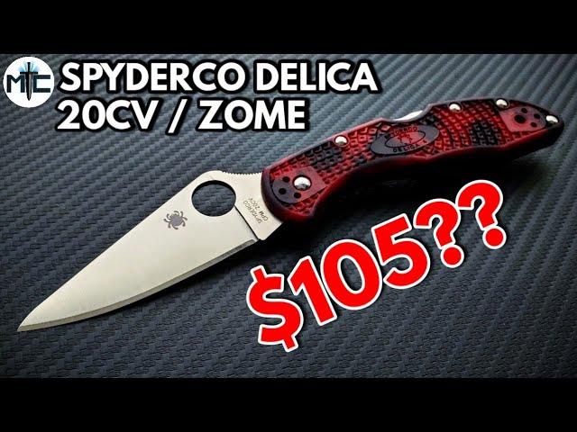 Spyderco Delica DLT Trading Exclusive 20CV Red/Black Zome Folding Knife - Overview