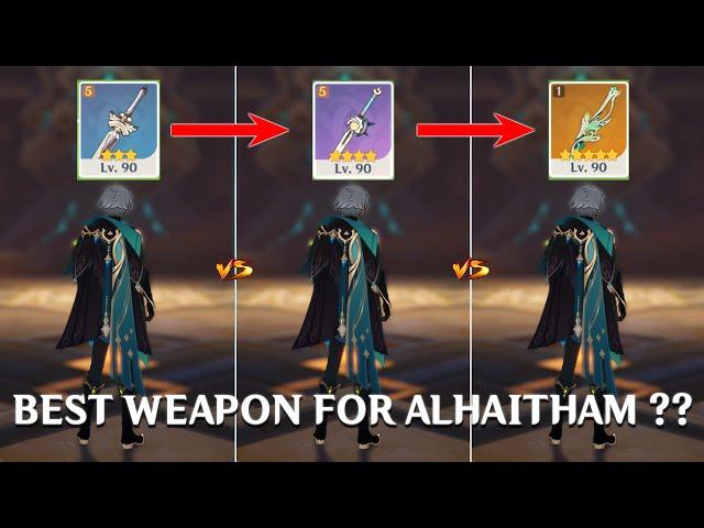 Alhaitham's Weapon Comparison!! Harbinger or Light of Foliar Incision?? [Genshin Impact]