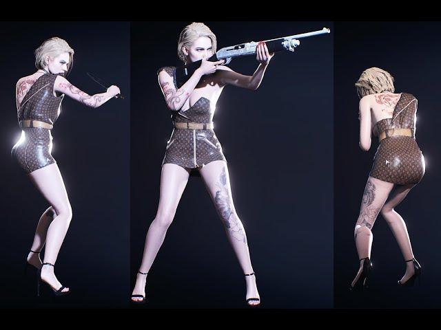 RESIDENT EVIL 3 Mod ALL Cutscene (Jill Texas Range LV Louis Vuitton + Long Hair) 4K Arison C バイオハザード