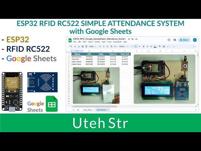 Arduino IDE + ESP32 + RFID RC522 + Google Sheets | RFID Simple Attendance System ESP32 Google Sheets