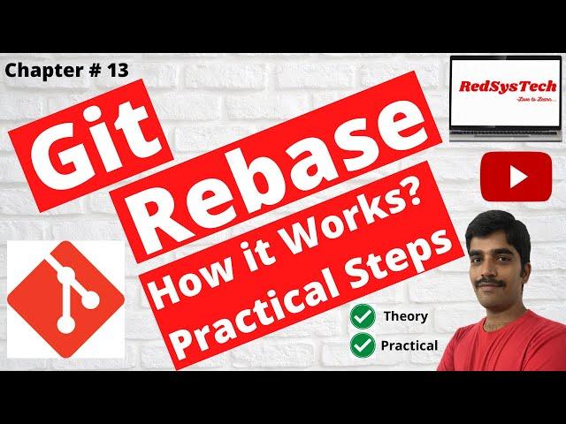 #13 Git Rebase | Git rebase conflict resolution | Rebase | Git rebase tutorial | Git | RedSysTech