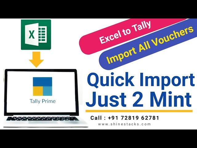 How to Import Data From Excel to Tally Prime | Import All Voucher in Tally | Call +91 7281962781