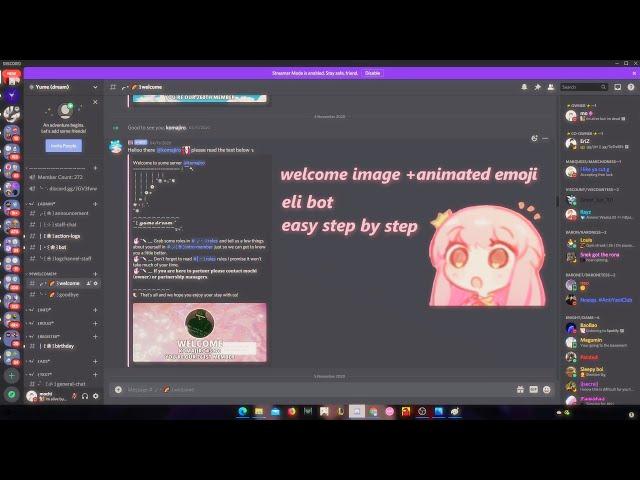 How to Set Welcome Image Discord | eli bot | step by step  | aesthetic