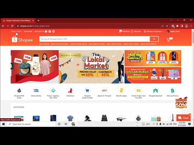 Cara Masuk dan Login Shopee untuk toko kita lewat laptop atau pc bagi pemula