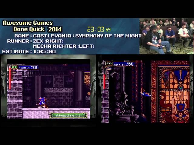 Castlevania: Symphony of The Night :: SPEED RUN Live Zex VS Mecha Richter #AGDQ 2014