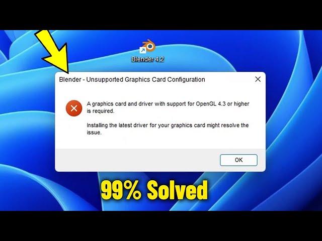 A graphics card and driver with support for OpenGL Error Blender - How To Fix Unsupported Graphics 