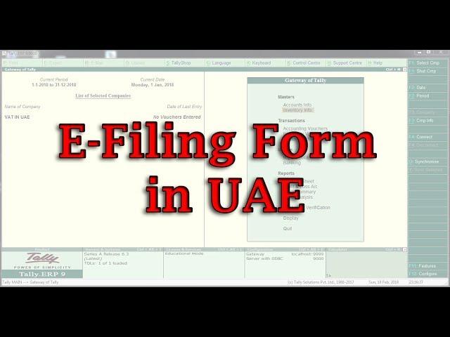 VAT RETURN FORM IN TALLY ERP.9- UAE