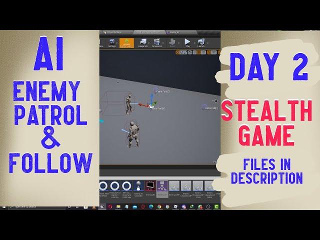 Unreal Enemy AI Chase Player and Patrolling. My Unreal Stealth Game. Vive Games Day 2