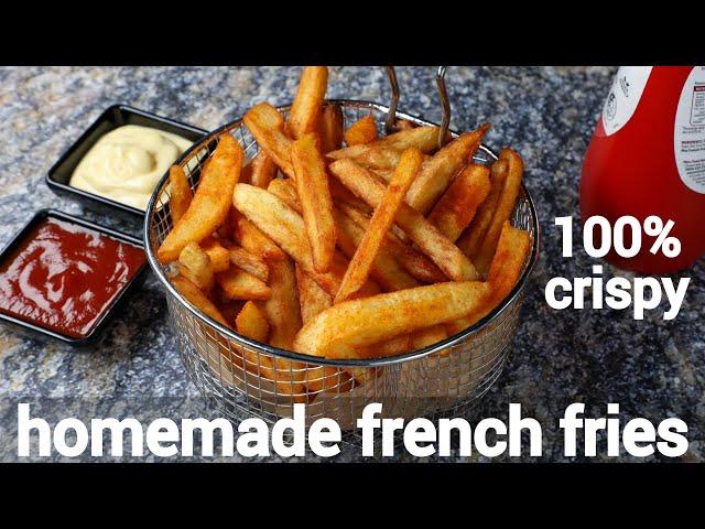 homemade crispy perfect french fries recipe with tips & tricks | crispy finger chips