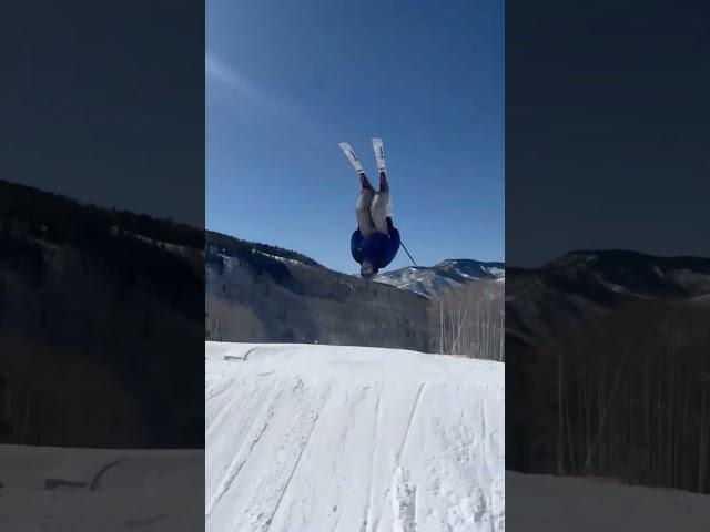 Park laps and big sends in vail#vailcolorado #freeskiing #skiing #skiingstunts #flips #springskiing