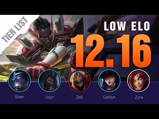 LOW ELO Tier List for Patch 12.16! Season 12 LoL