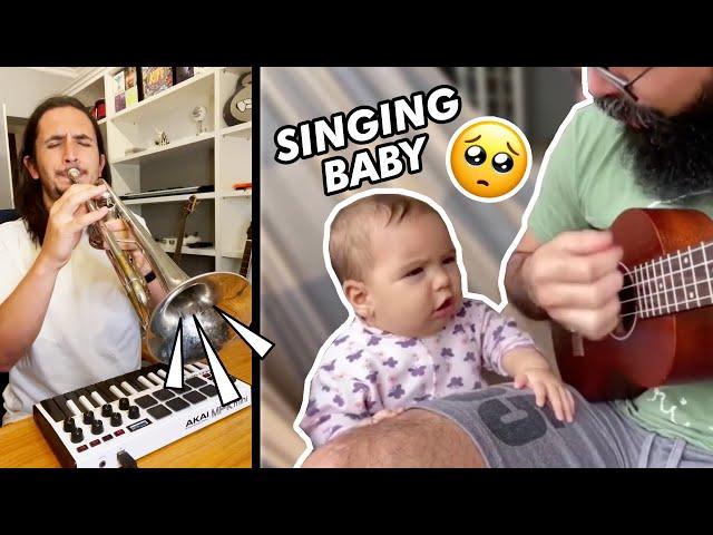 Singing Baby & Dad x The Kiffness - Music's For Everyone (Live Looping Song)